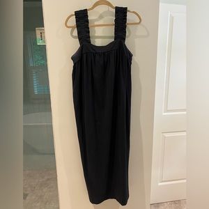 Black cotton/spandex large sleeveless maxi dress
